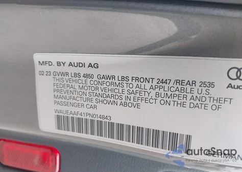 2023 Audi A4 Premium Plus 45 Tfsi S Line Quattro S Tronic z USA, uszkodzony, nr VIN WAUEAAF41PN014843